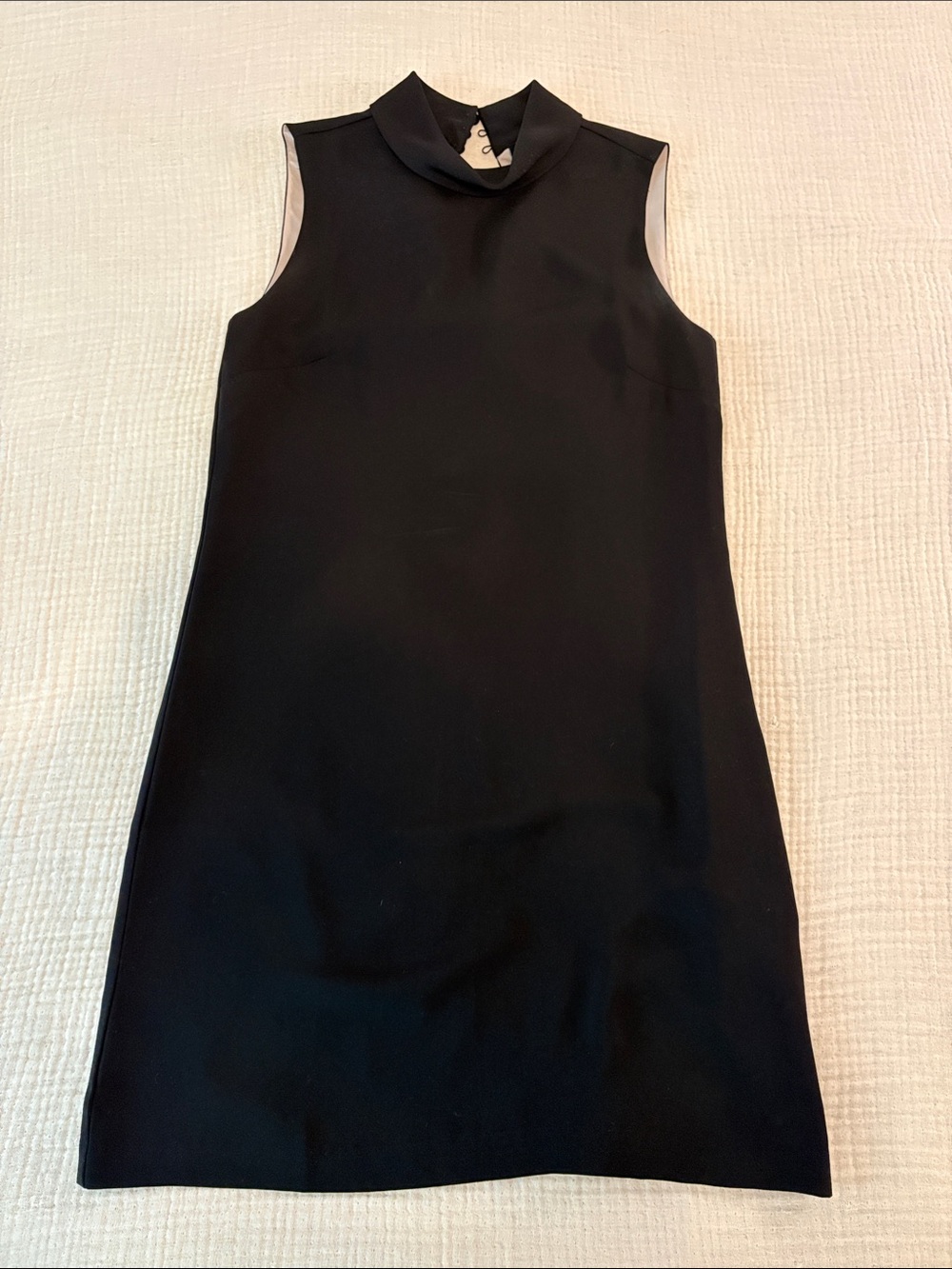 Cynthia Rowley Black Sleeveless Mock Collar Mini Dress